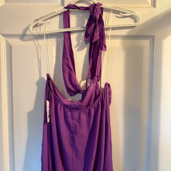 Shade & Shore Purple Cut Out Halter Midi Swim Cover Up Dress Women M NWT - Picture 6 of 11